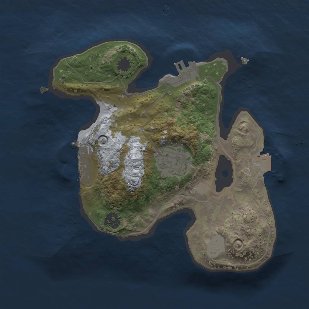 Rust Map: Procedural Map, Size: 2000, Seed: 1290537915, 6 Monuments