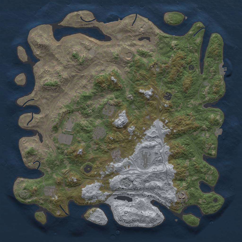 Rust Map: Procedural Map, Size: 4500, Seed: 4324235, 18 Monuments