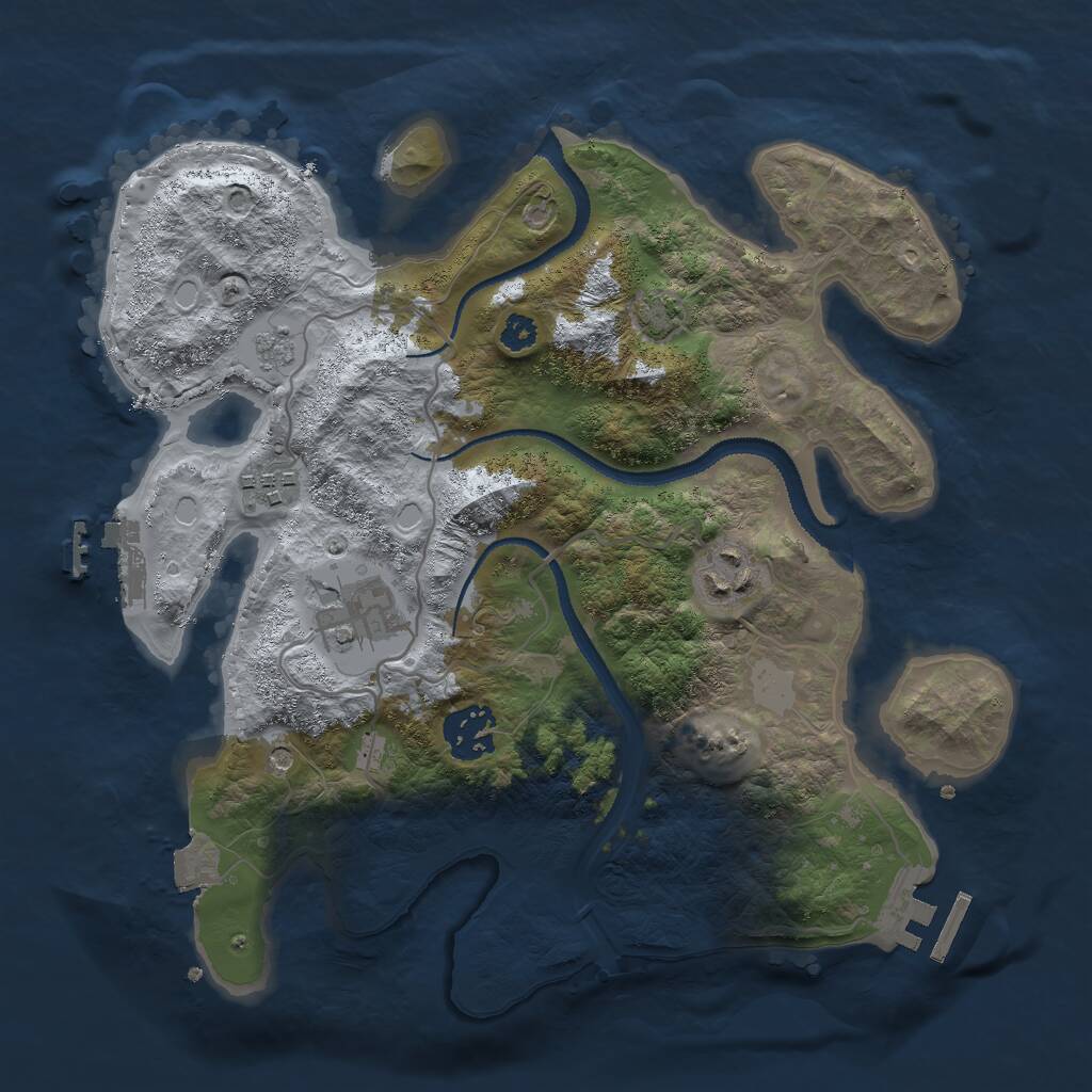 Rust Map: Procedural Map, Size: 3000, Seed: 237400523, 10 Monuments