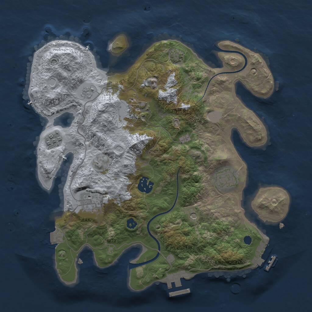 Rust Map: Procedural Map, Size: 3000, Seed: 237400523, 11 Monuments