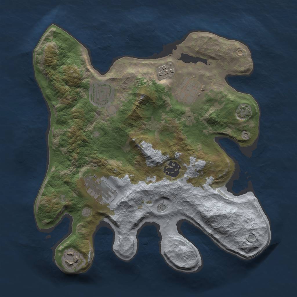 Rust Map: Barren, Size: 2800, Seed: 2023, 10 Monuments