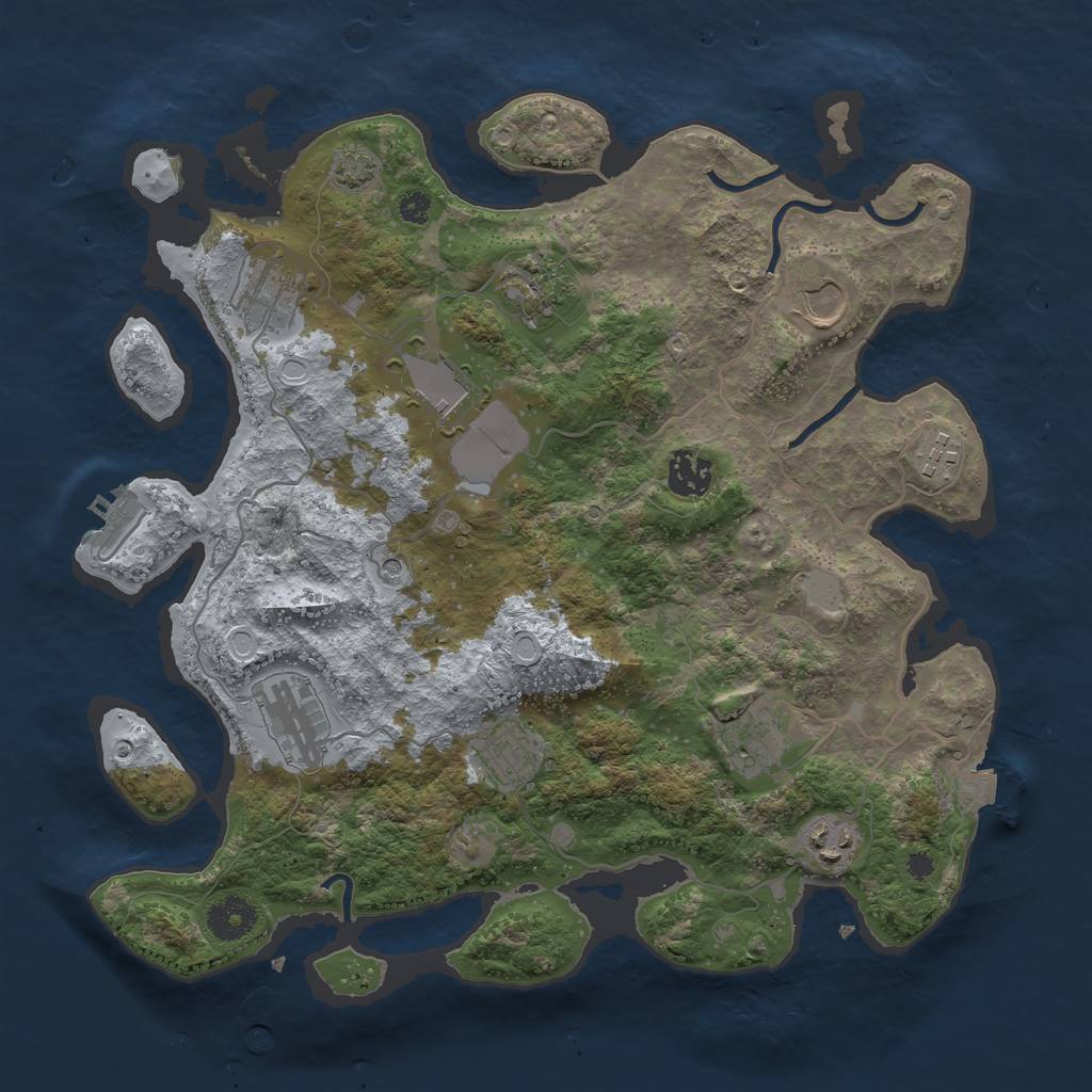Rust Map: Procedural Map, Size: 3550, Seed: 2023815, 16 Monuments