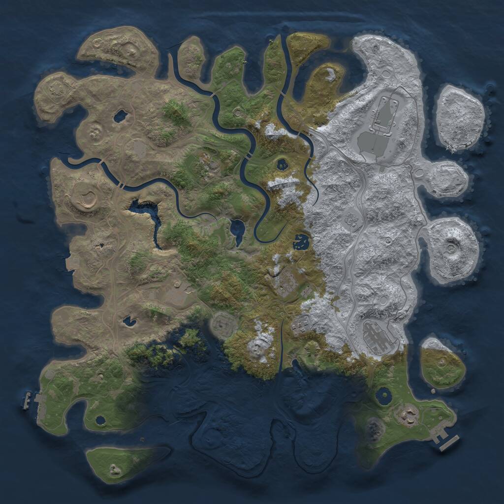 Rust Map: Procedural Map, Size: 4500, Seed: 84987, 16 Monuments