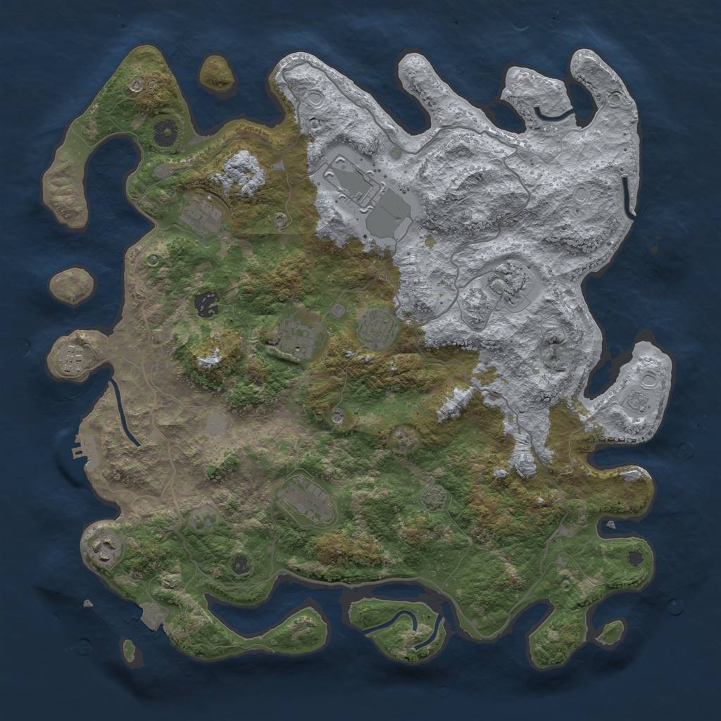Rust Map: Procedural Map, Size: 4100, Seed: 20230717, 16 Monuments