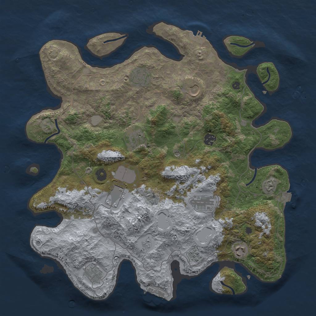 Rust Map: Procedural Map, Size: 4000, Seed: 20221208, 17 Monuments
