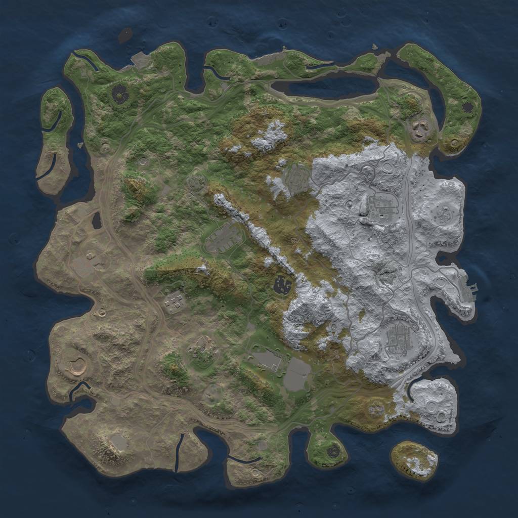 Rust Map: Procedural Map, Size: 4250, Seed: 705188110, 19 Monuments