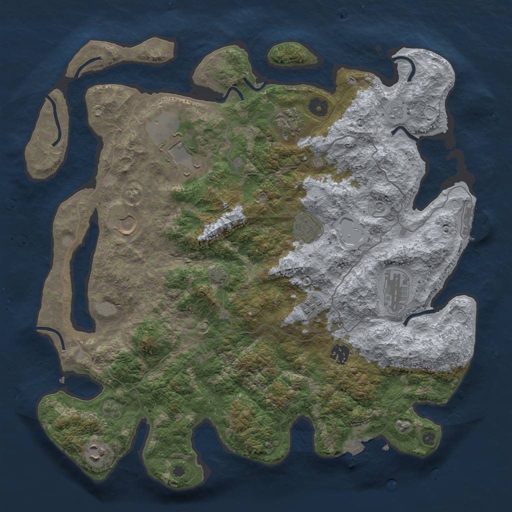 Rust Map: Procedural Map, Size: 4000, Seed: 570134063, 15 Monuments