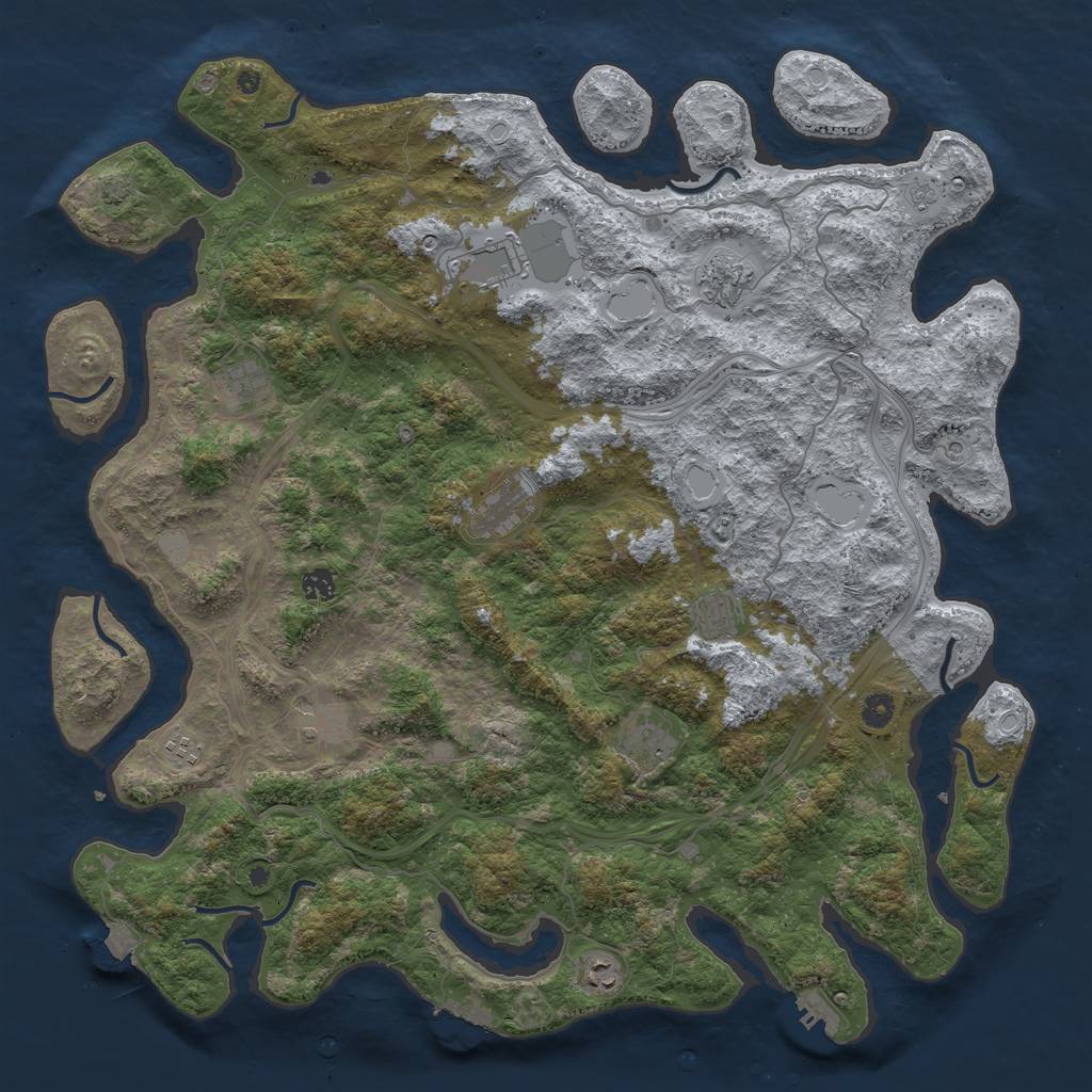 Rust Map: Procedural Map, Size: 4800, Seed: 672885886, 18 Monuments