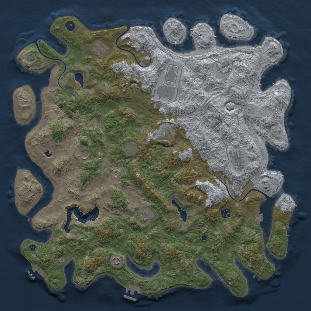 Rust Map: Procedural Map, Size: 4800, Seed: 672885886, 17 Monuments