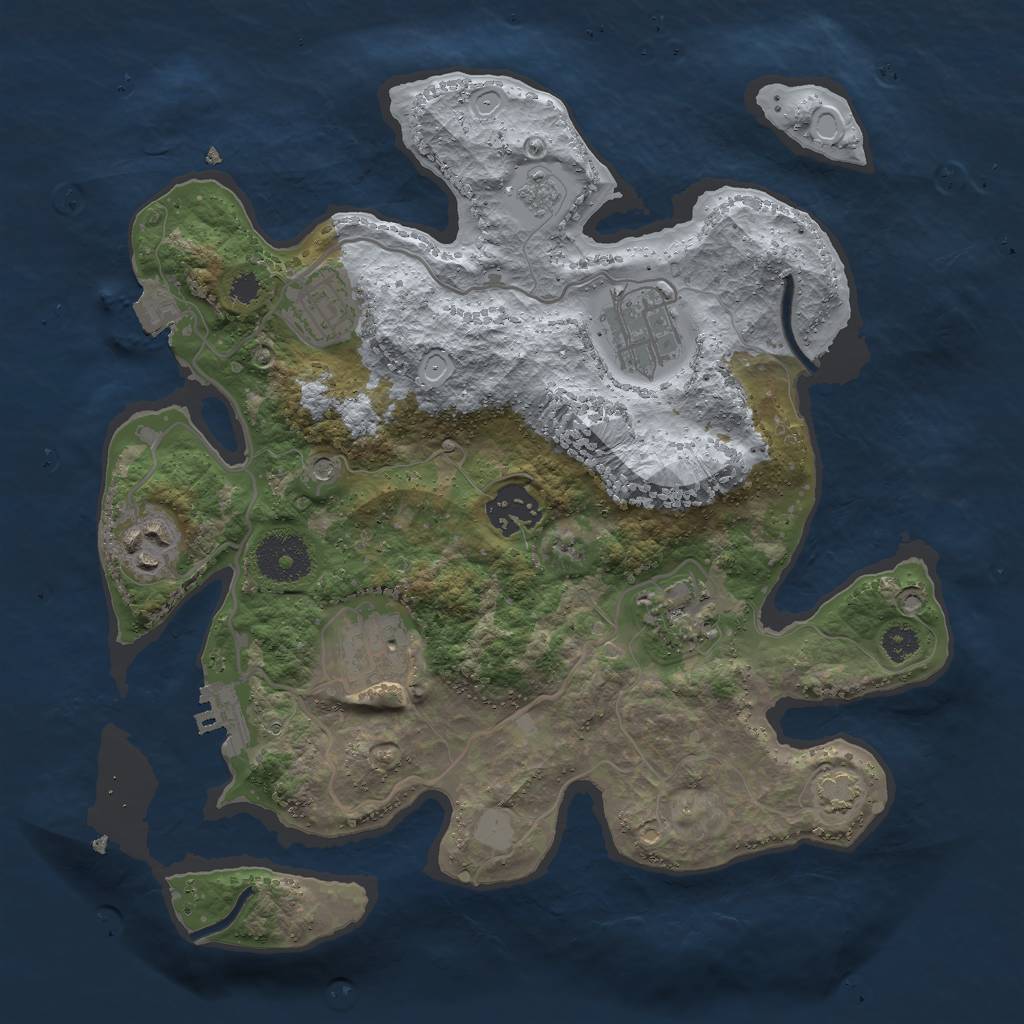 Rust Map: Procedural Map, Size: 3000, Seed: 446602391, 13 Monuments