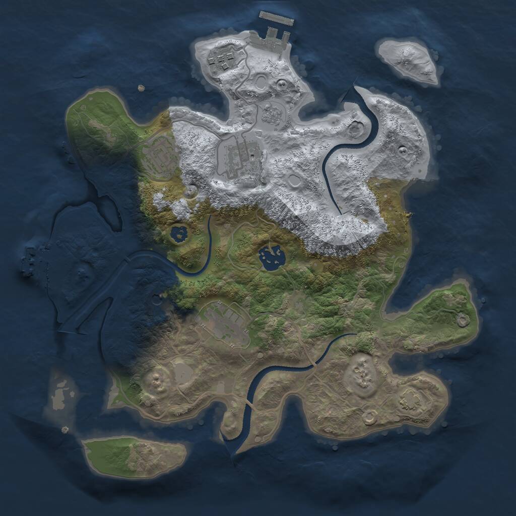 Rust Map: Procedural Map, Size: 3000, Seed: 446602391, 11 Monuments