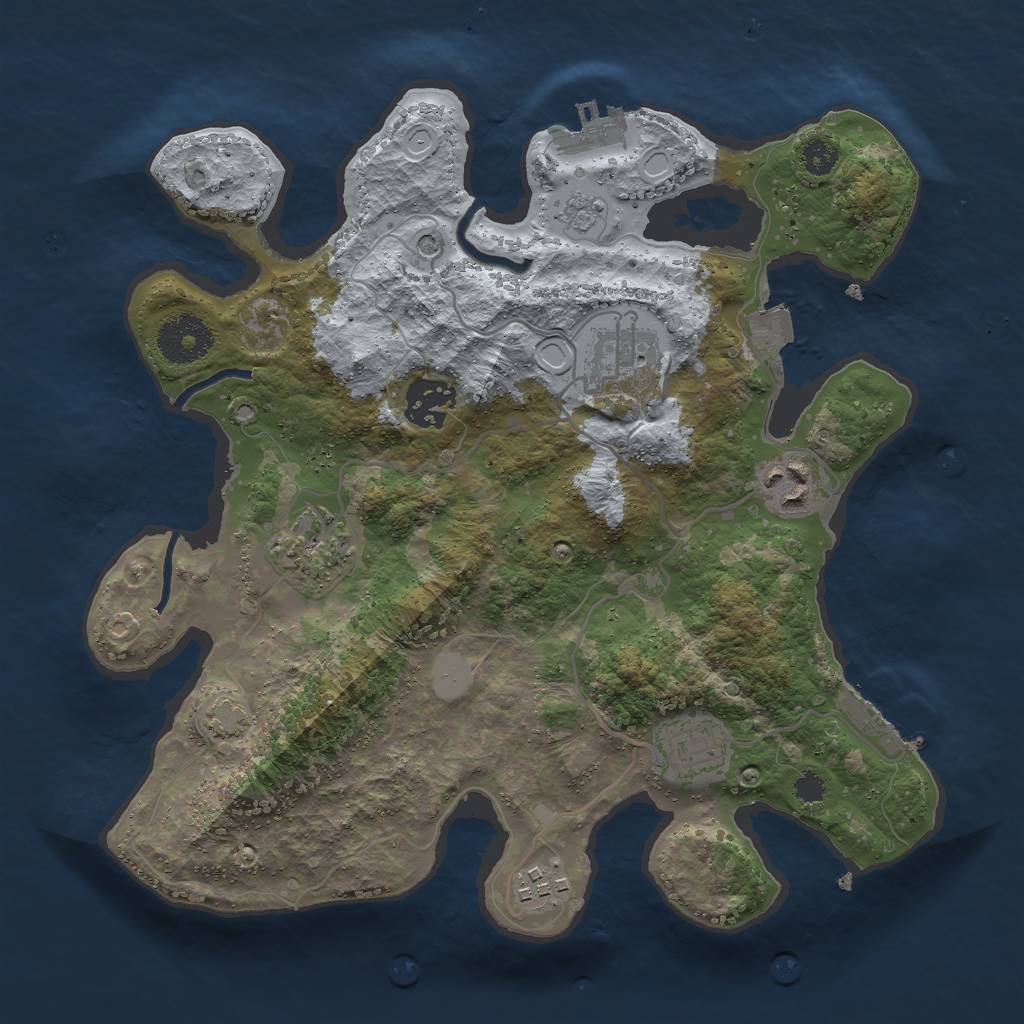 Rust Map: Procedural Map, Size: 3000, Seed: 8942313, 14 Monuments