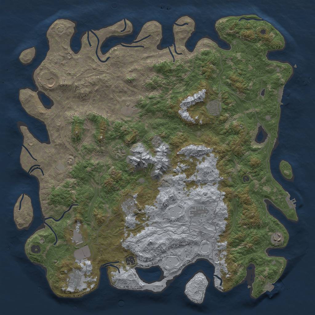 Rust Map: Procedural Map, Size: 5000, Seed: 1828081578, 19 Monuments