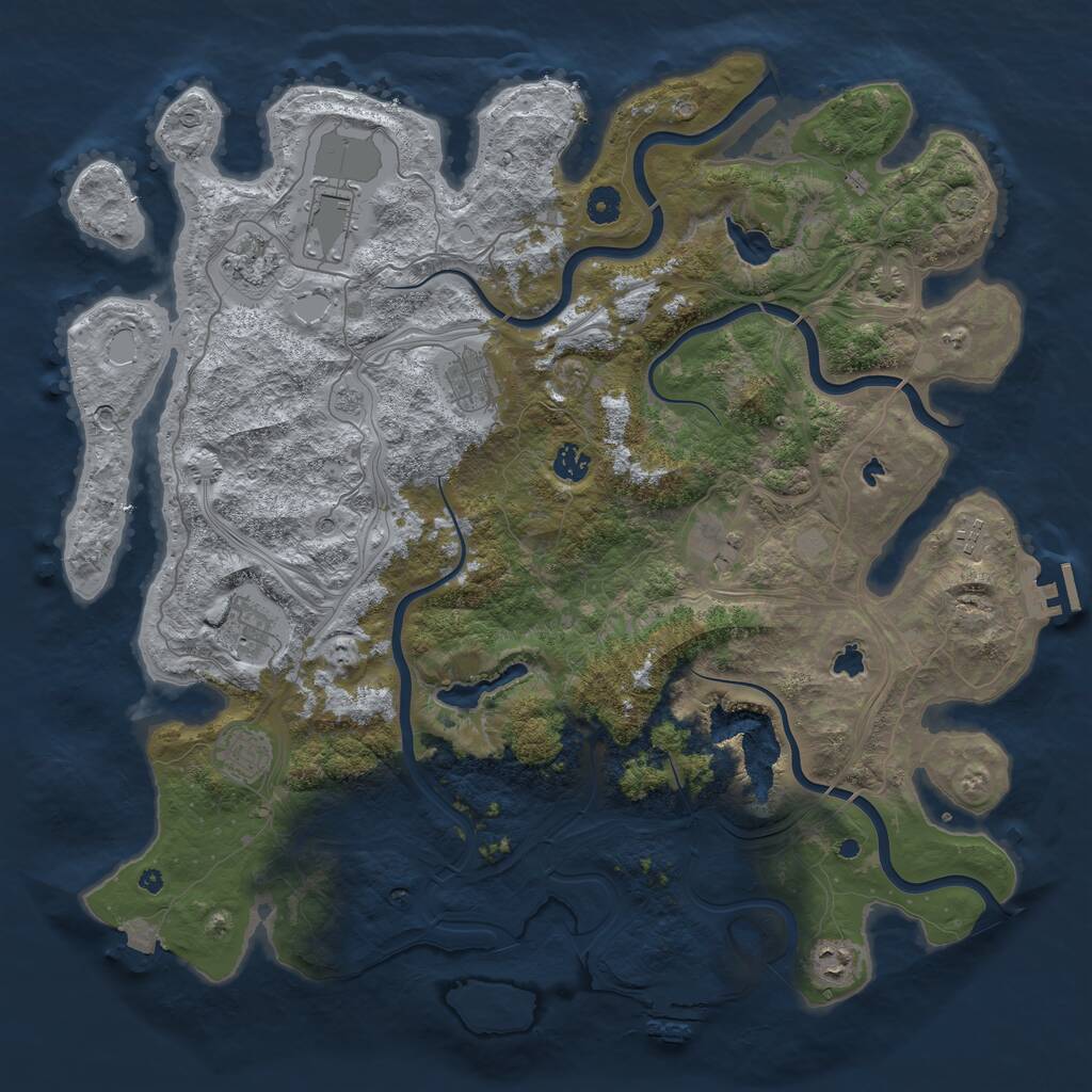 Rust Map: Procedural Map, Size: 4500, Seed: 1502123605, 15 Monuments