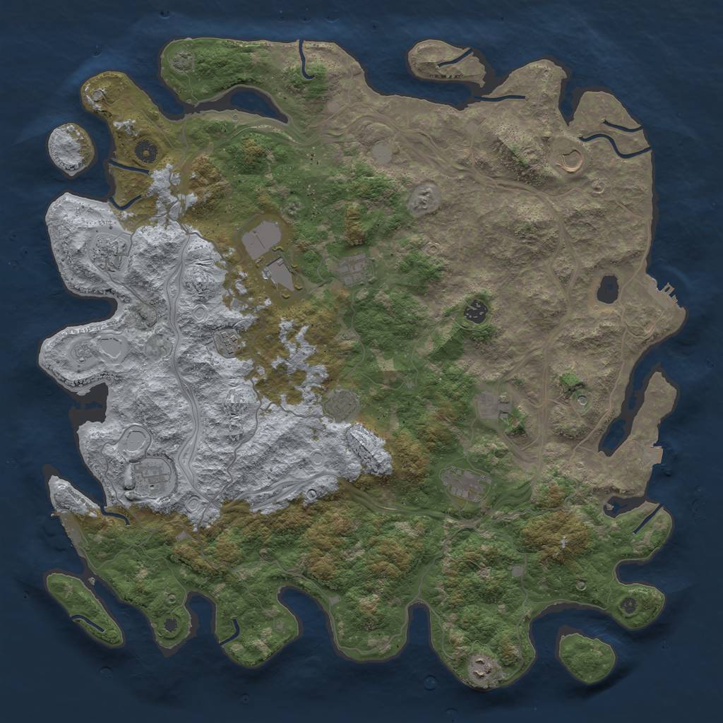 Rust Map: Procedural Map, Size: 4800, Seed: 70881971, 19 Monuments
