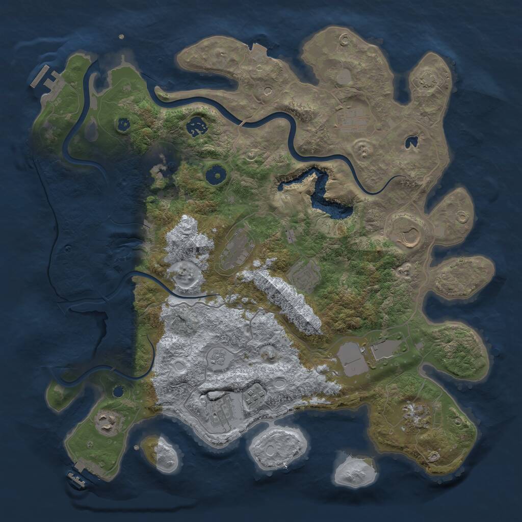 Rust Map: Procedural Map, Size: 4000, Seed: 248908563, 17 Monuments