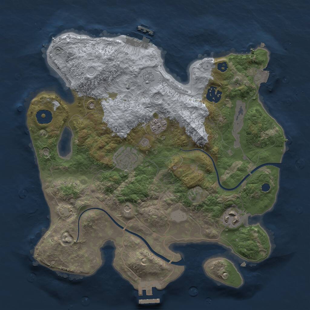 Rust Map: Procedural Map, Size: 3000, Seed: 811763581, 10 Monuments