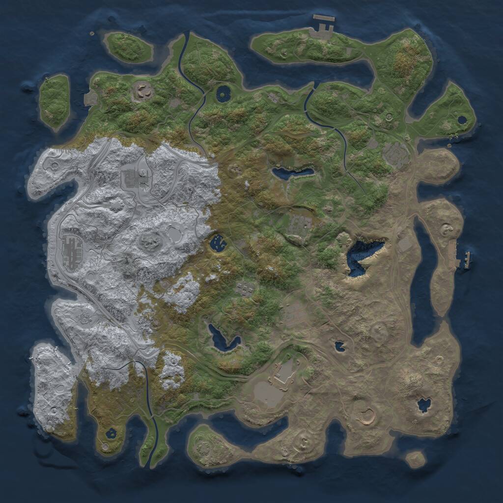 Rust Map: Procedural Map, Size: 4700, Seed: 2029192312, 17 Monuments