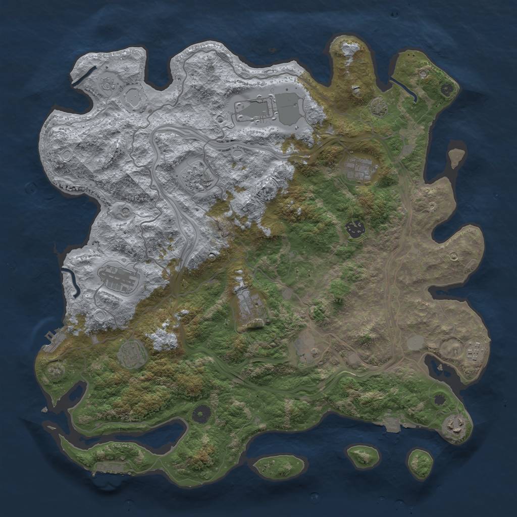 Rust Map: Procedural Map, Size: 4250, Seed: 1829503699, 18 Monuments
