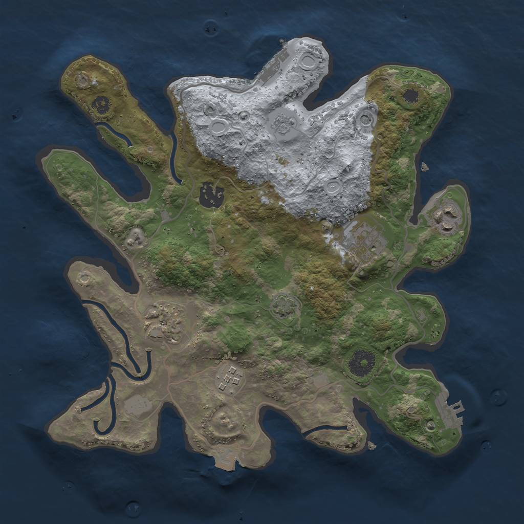 Rust Map: Procedural Map, Size: 3000, Seed: 392351968, 13 Monuments