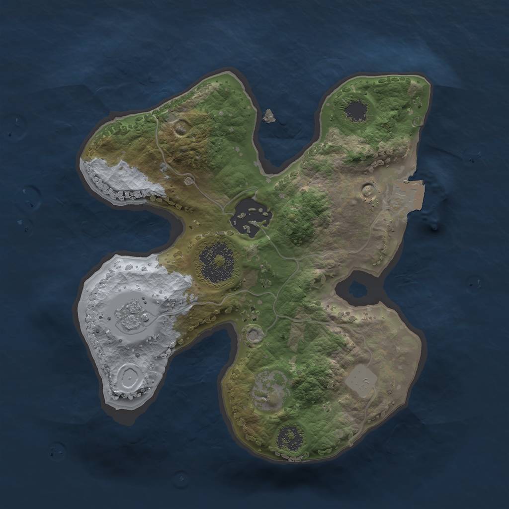 Rust Map: Procedural Map, Size: 2000, Seed: 561921662, 5 Monuments