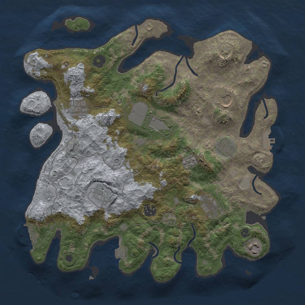 Rust Map: Procedural Map, Size: 3600, Seed: 20231208, 17 Monuments