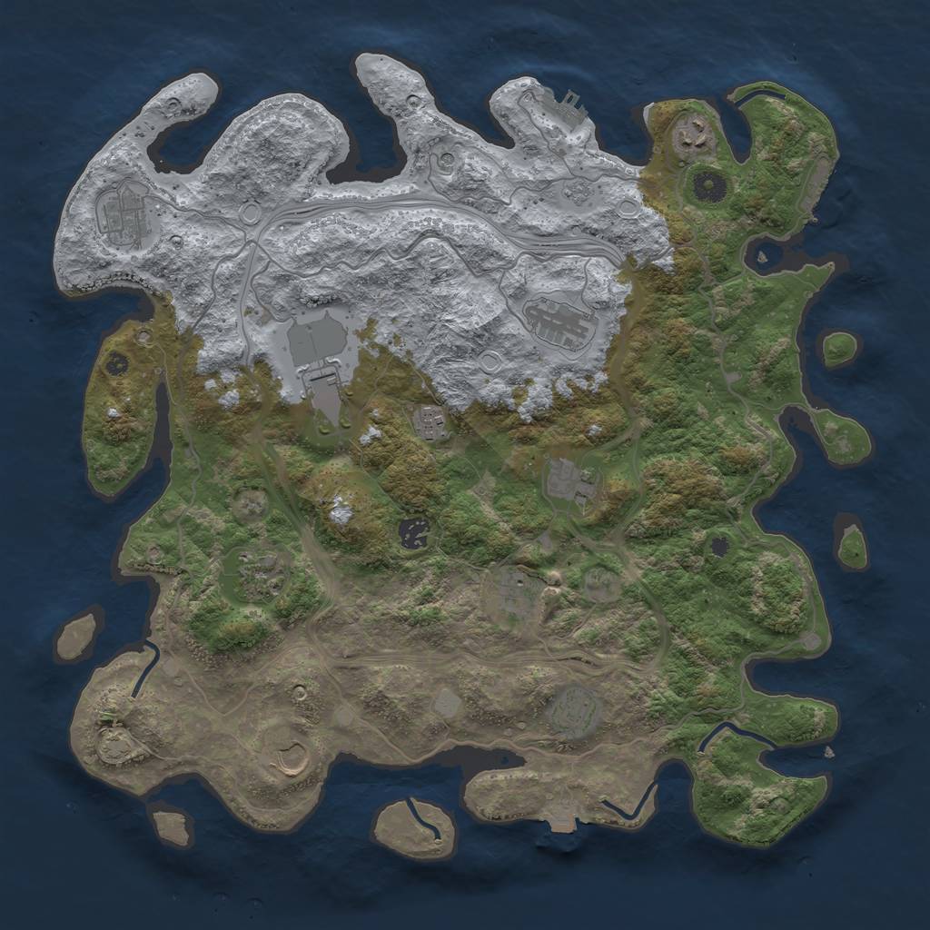 Rust Map: Procedural Map, Size: 4250, Seed: 1709937243, 19 Monuments