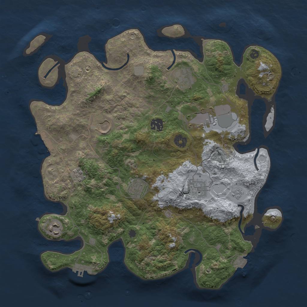 Rust Map: Procedural Map, Size: 3500, Seed: 2106180599, 15 Monuments