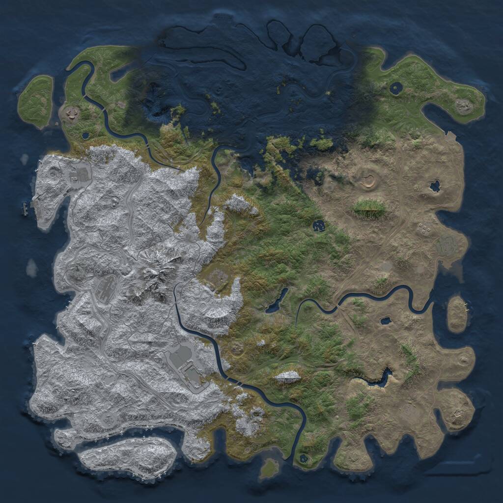 Rust Map: Procedural Map, Size: 6000, Seed: 114191546, 17 Monuments