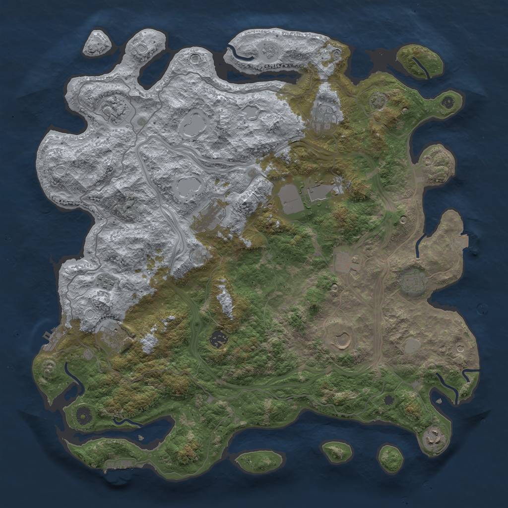 Rust Map: Procedural Map, Size: 4500, Seed: 1829503699, 19 Monuments