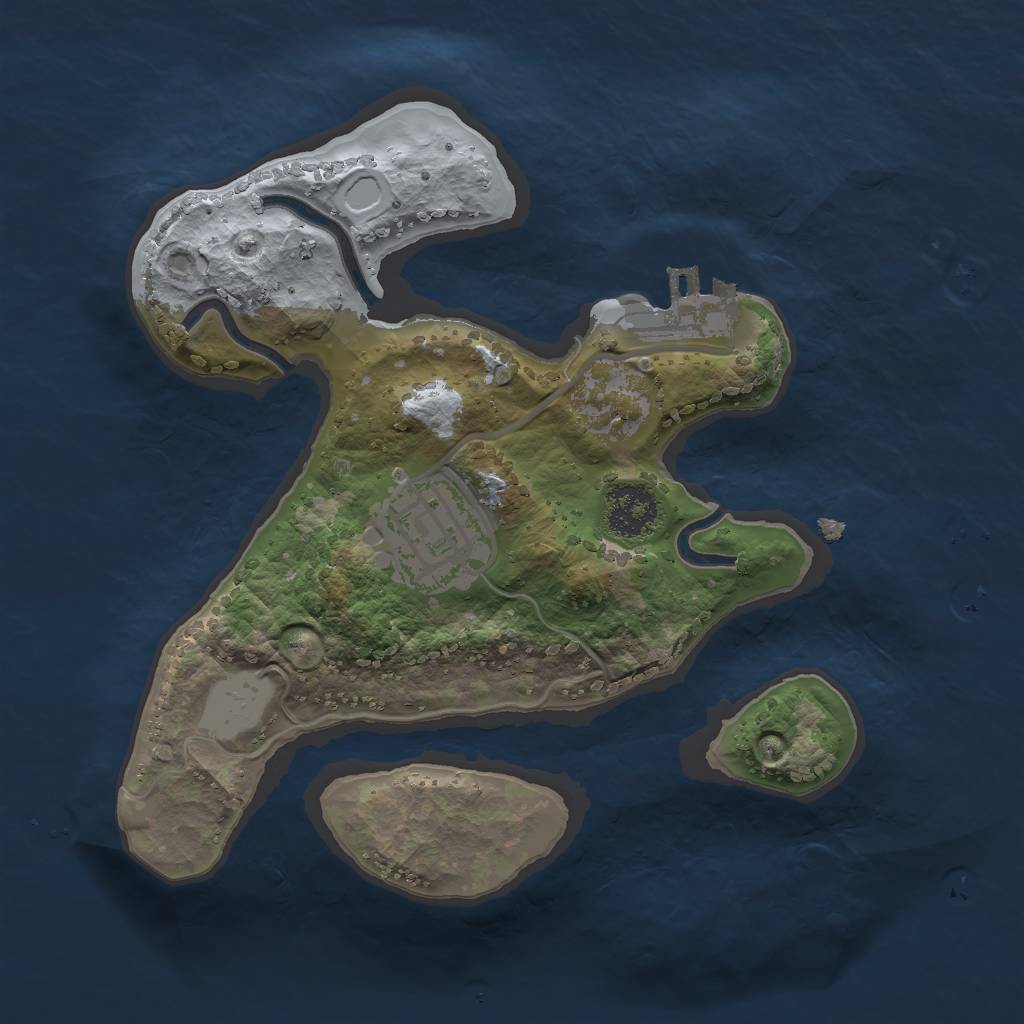 Rust Map: Procedural Map, Size: 2000, Seed: 1253362927, 5 Monuments
