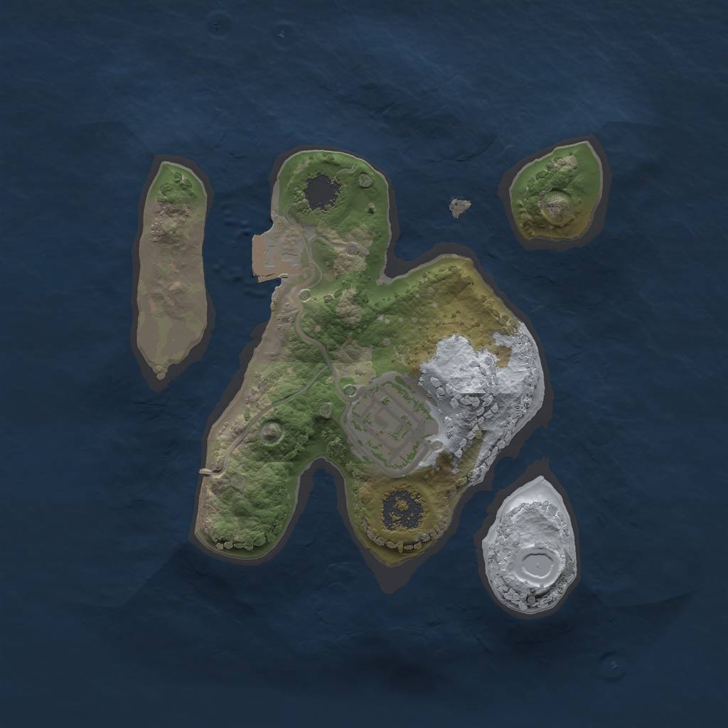Rust Map: Procedural Map, Size: 1800, Seed: 6956, 4 Monuments