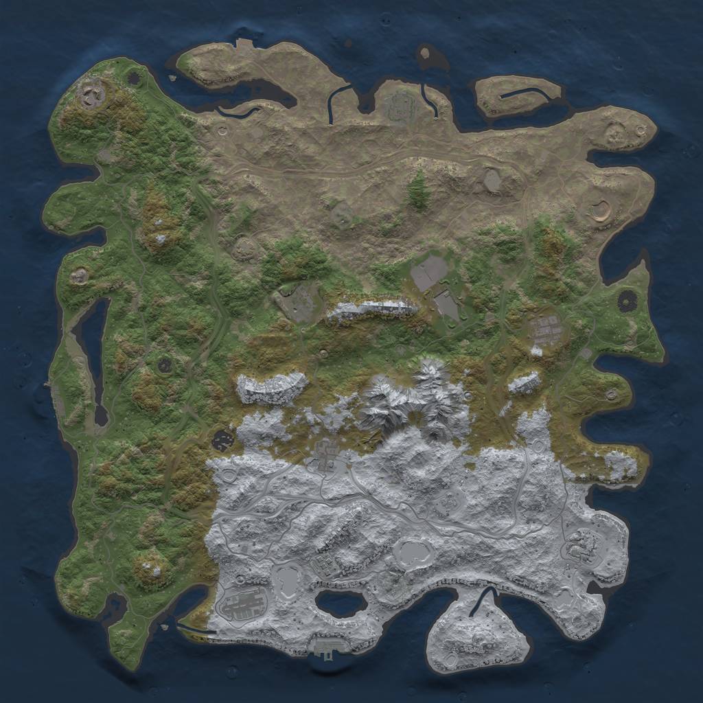 Rust Map: Procedural Map, Size: 5000, Seed: 1596357, 19 Monuments