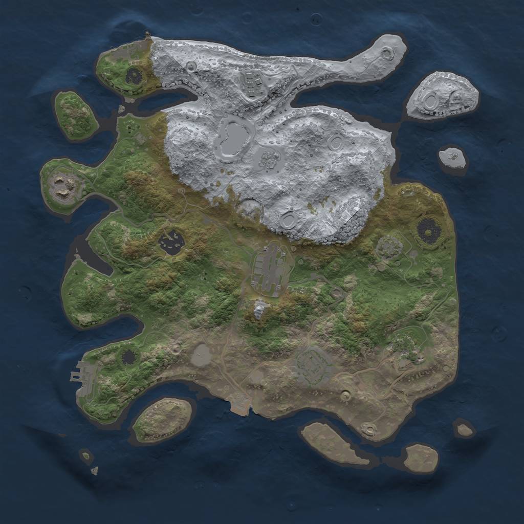 Rust Map: Procedural Map, Size: 3250, Seed: 782435165, 13 Monuments