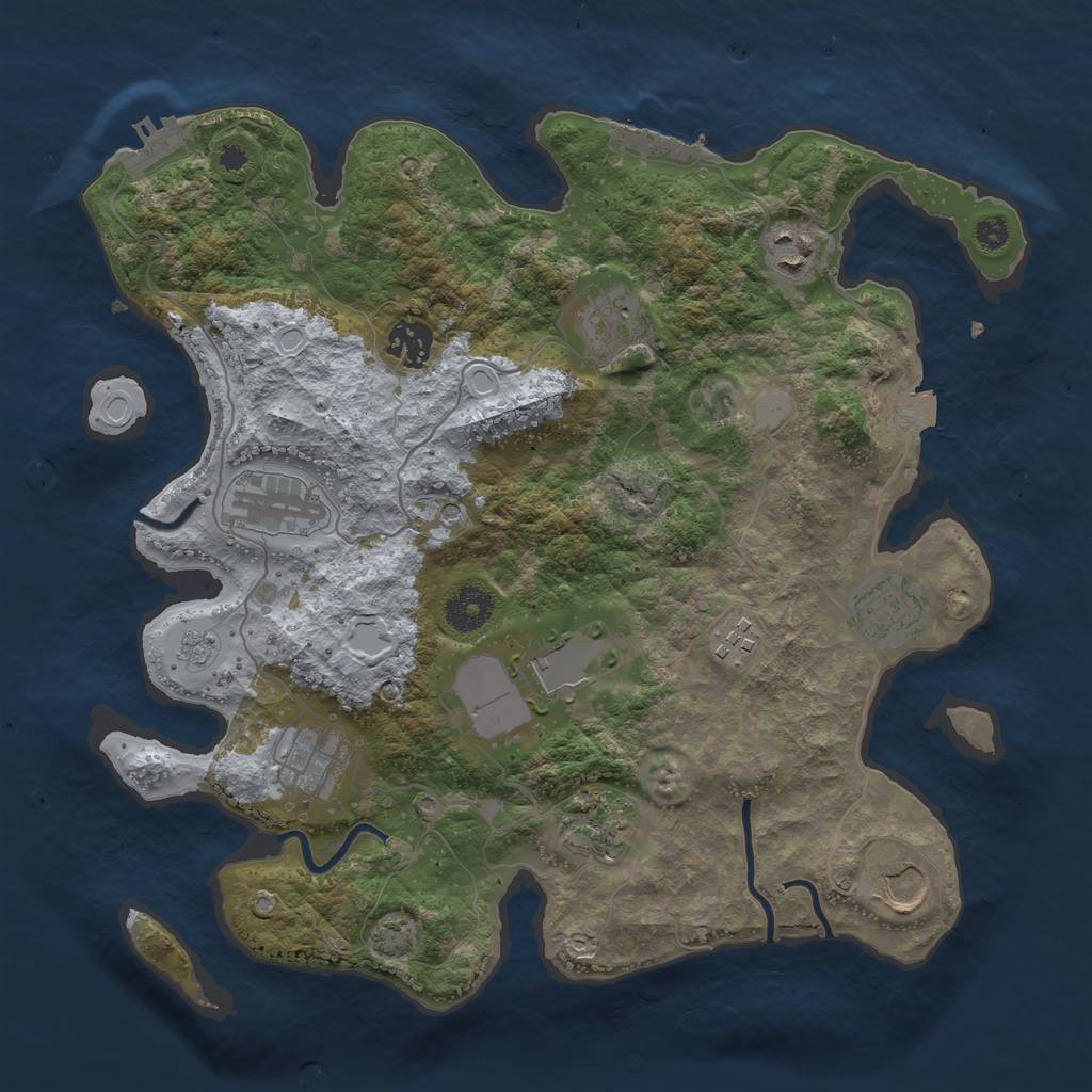 Rust Map: Procedural Map, Size: 3500, Seed: 1448864873, 18 Monuments