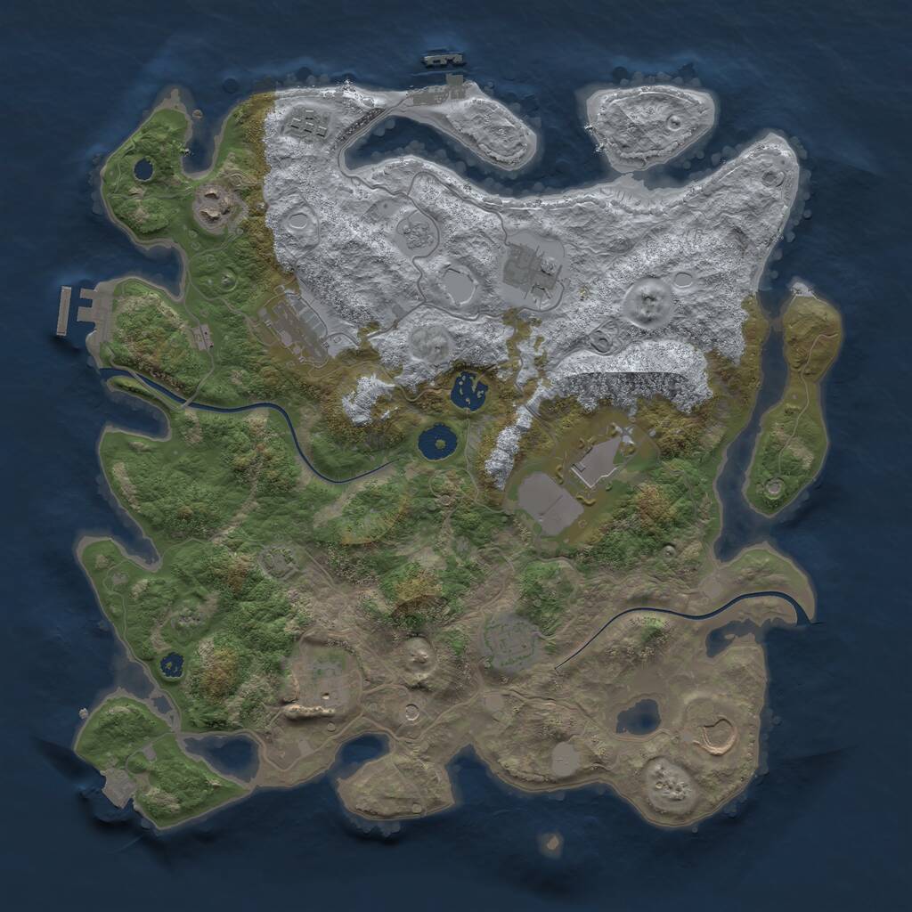 Rust Map: Procedural Map, Size: 3750, Seed: 1817306855, 15 Monuments