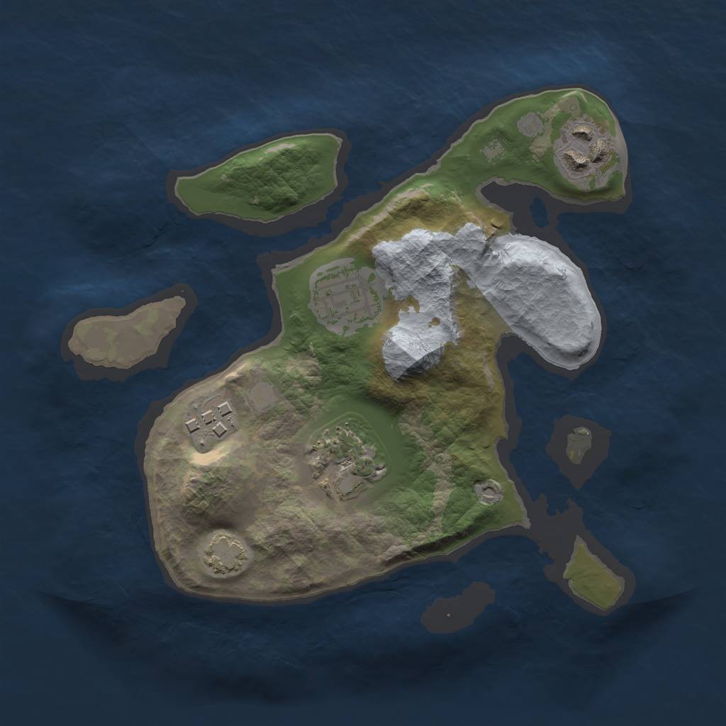 Rust Map: Barren, Size: 2250, Seed: 1337, 7 Monuments