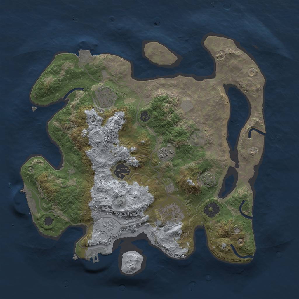 Rust Map: Procedural Map, Size: 3000, Seed: 1578963523, 11 Monuments