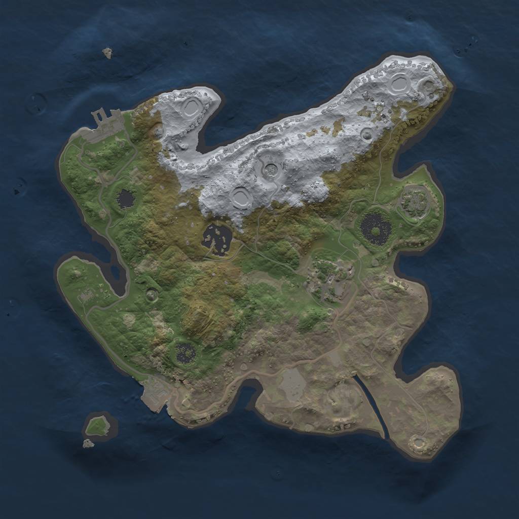 Rust Map: Procedural Map, Size: 2500, Seed: 28090, 8 Monuments