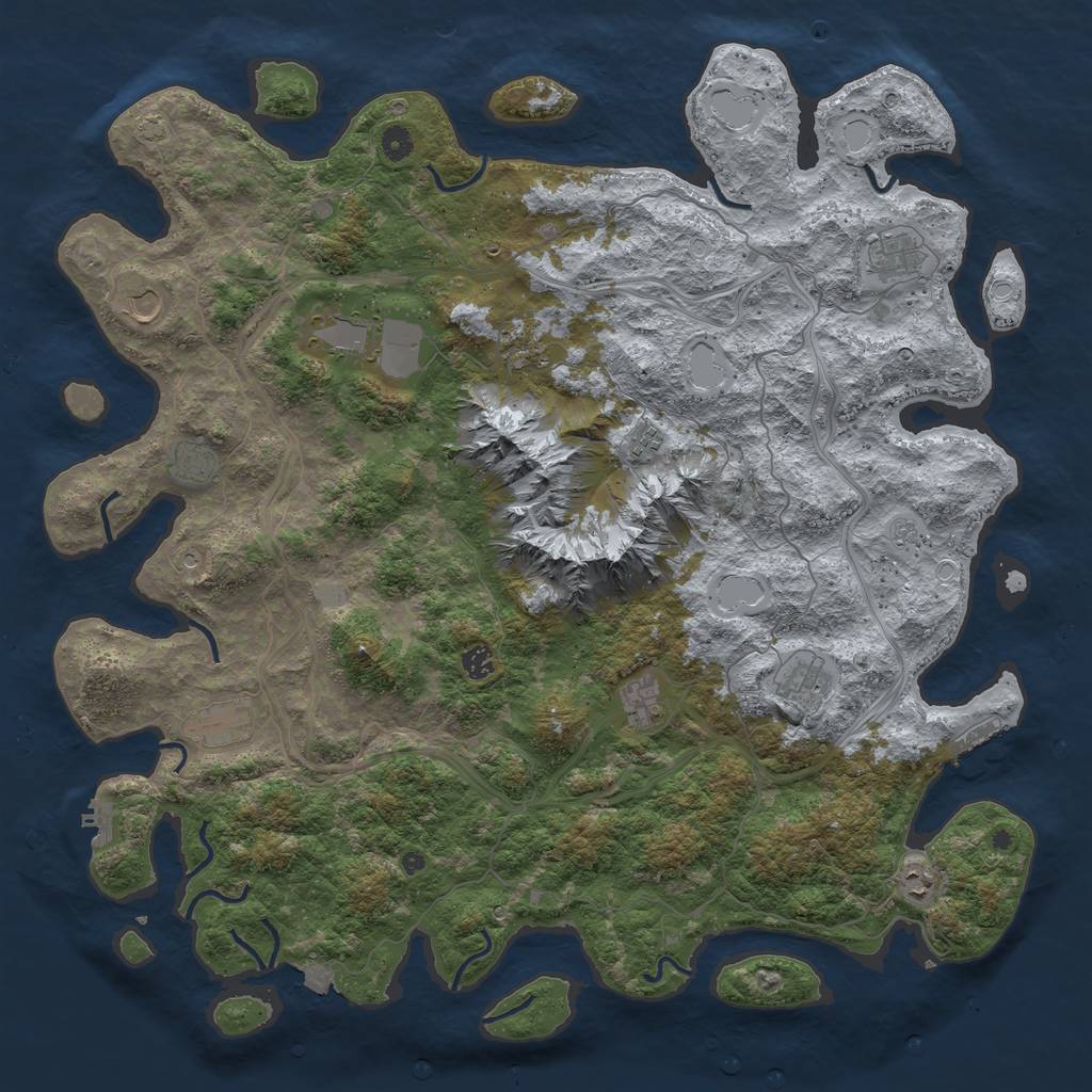 Rust Map: Procedural Map, Size: 5000, Seed: 97962883, 19 Monuments
