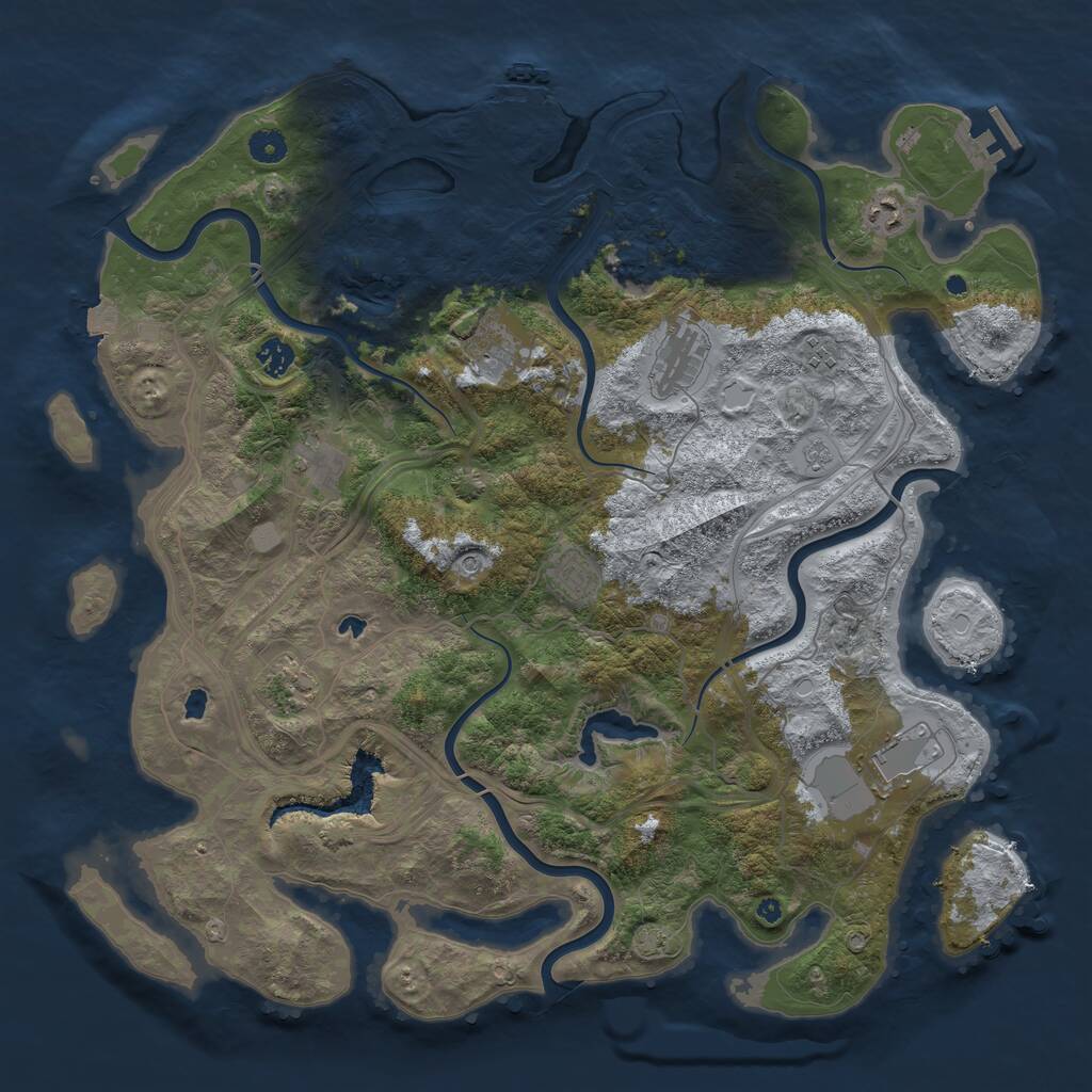 Rust Map: Procedural Map, Size: 4500, Seed: 1838467989, 15 Monuments