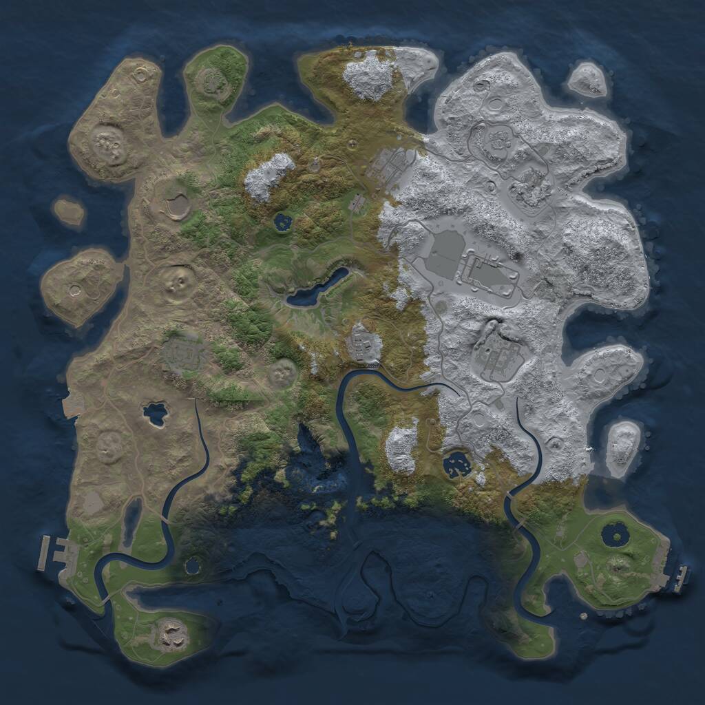 Rust Map: Procedural Map, Size: 4000, Seed: 293612, 15 Monuments