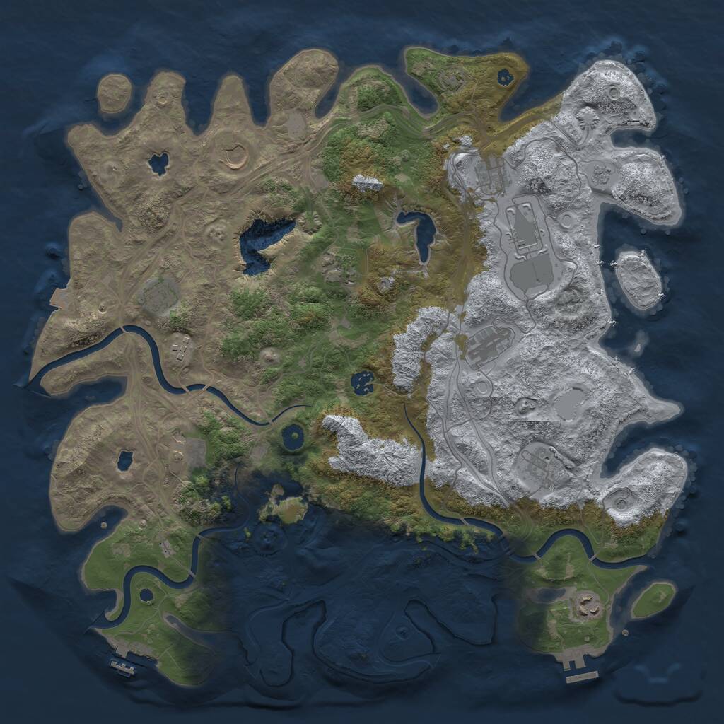Rust Map: Procedural Map, Size: 4500, Seed: 1735181681, 17 Monuments