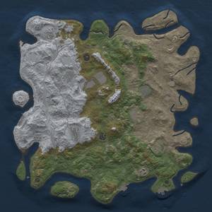 Thumbnail Rust Map: Procedural Map, Size: 4500, Seed: 46227268, 19 Monuments