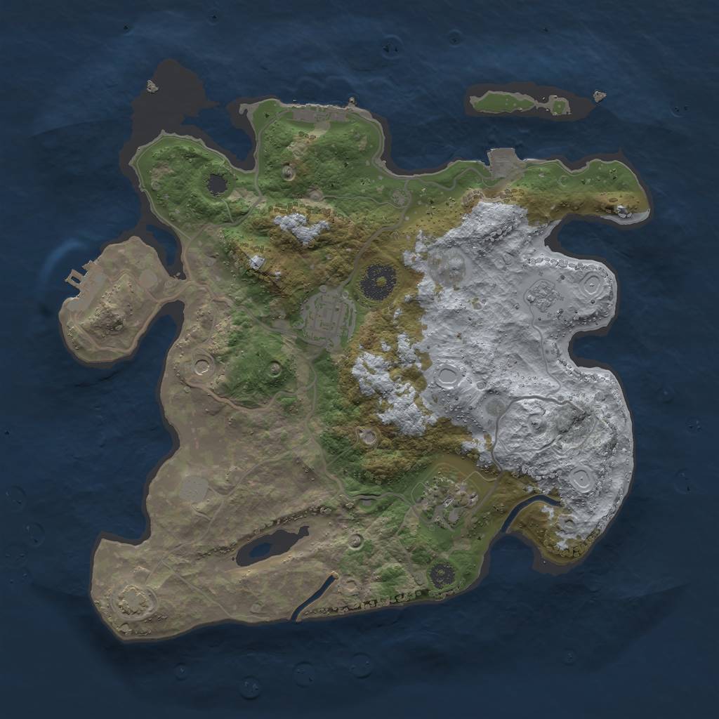 Rust Map: Procedural Map, Size: 3000, Seed: 26054, 10 Monuments