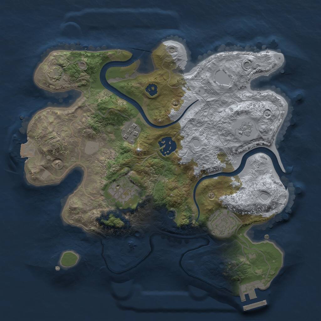 Rust Map: Procedural Map, Size: 2700, Seed: 198510240, 9 Monuments