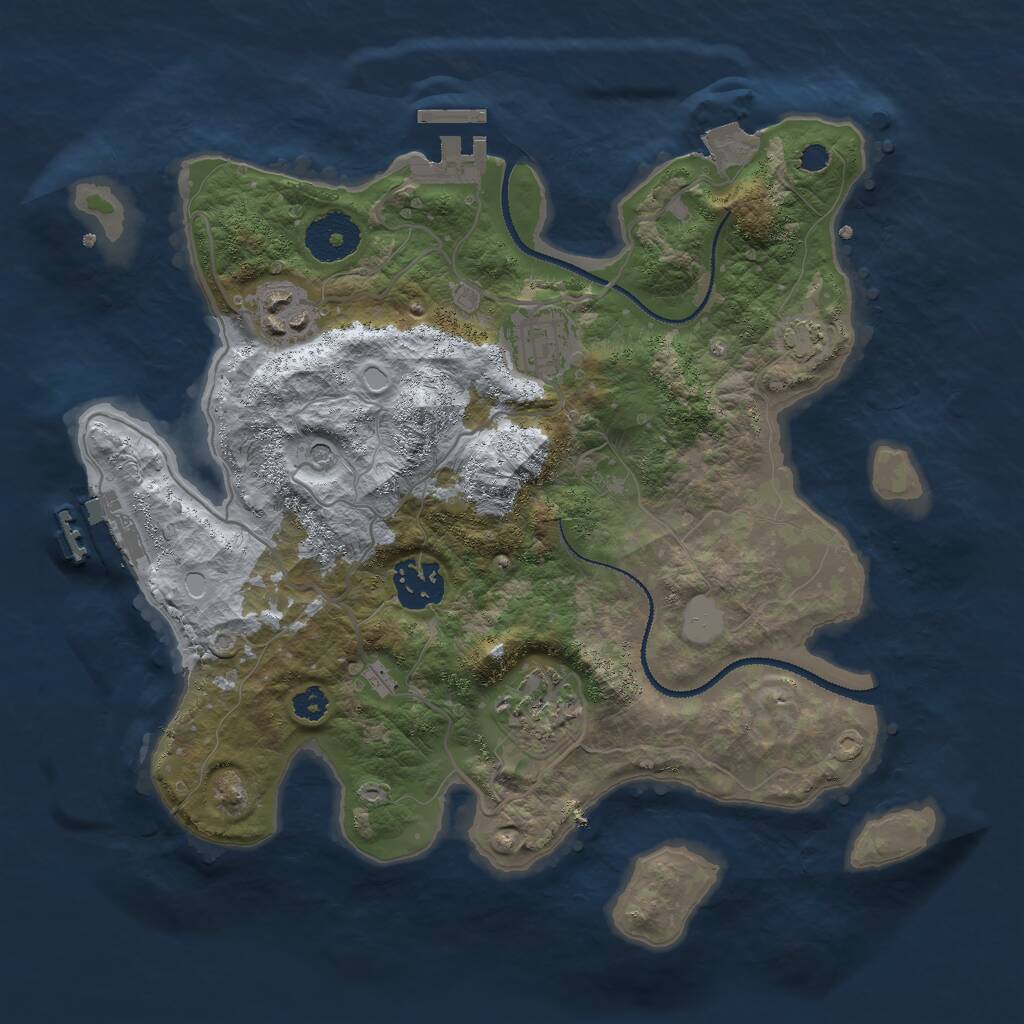 Rust Map: Procedural Map, Size: 3000, Seed: 15302, 9 Monuments