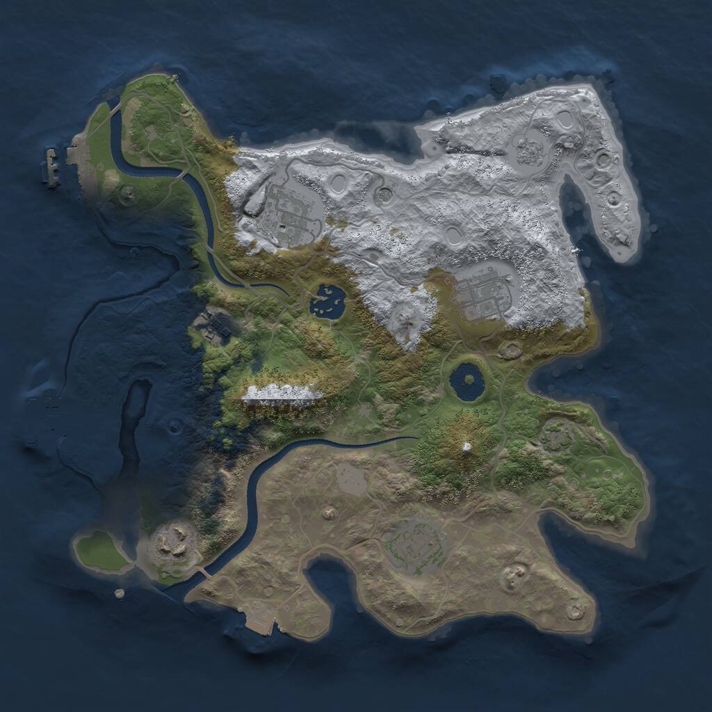 Rust Map: Procedural Map, Size: 3000, Seed: 1699634075, 12 Monuments