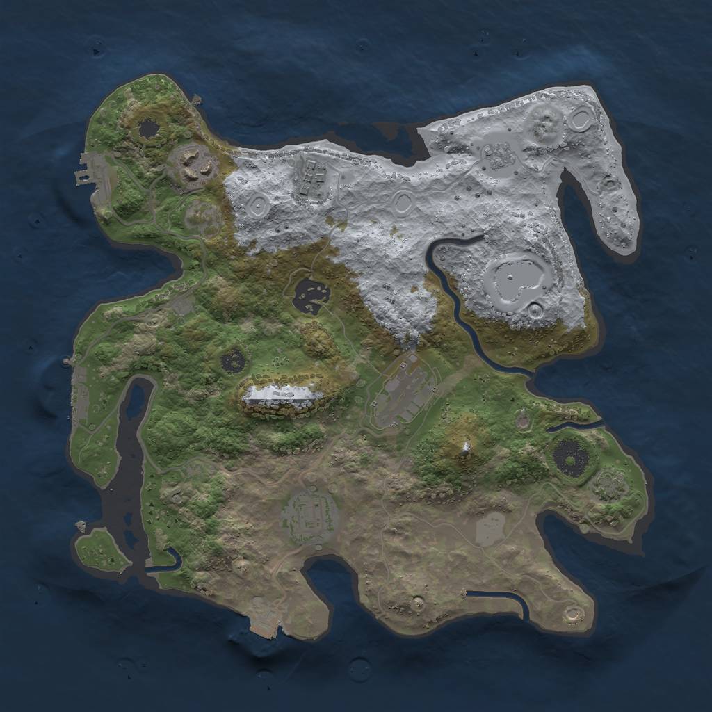 Rust Map: Procedural Map, Size: 3000, Seed: 1699634075, 12 Monuments