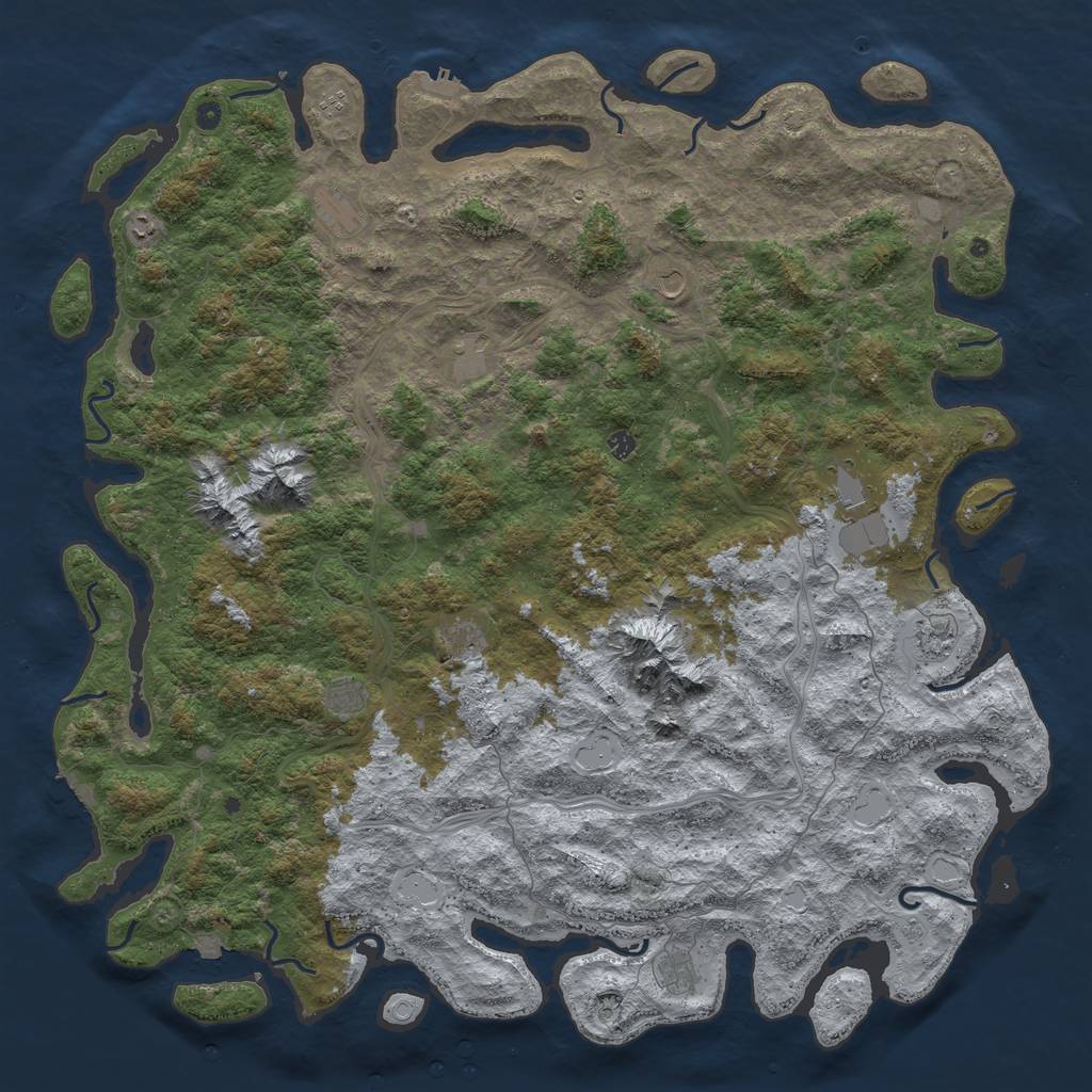 Rust Map: Procedural Map, Size: 6000, Seed: 6009821, 19 Monuments